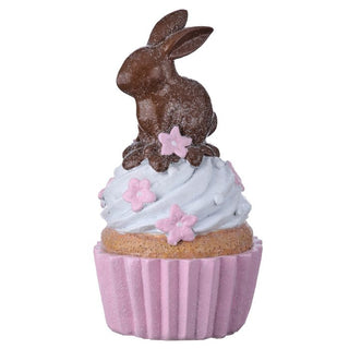 5.5" Chocolate Easter Bunny Cupcake Figurine MT26063/64