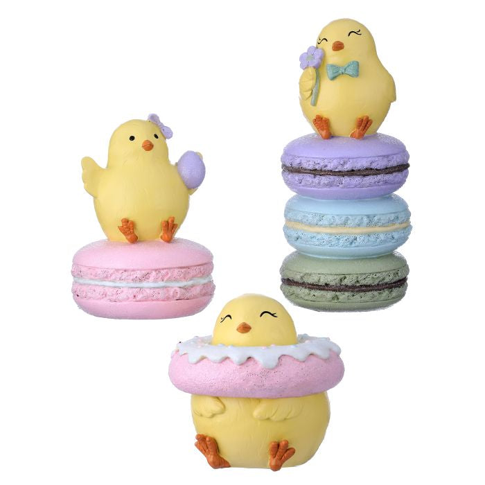 Regency 4.5"-7" Resin Chicks with Sweet Set MT26182 Donuts Macaroons