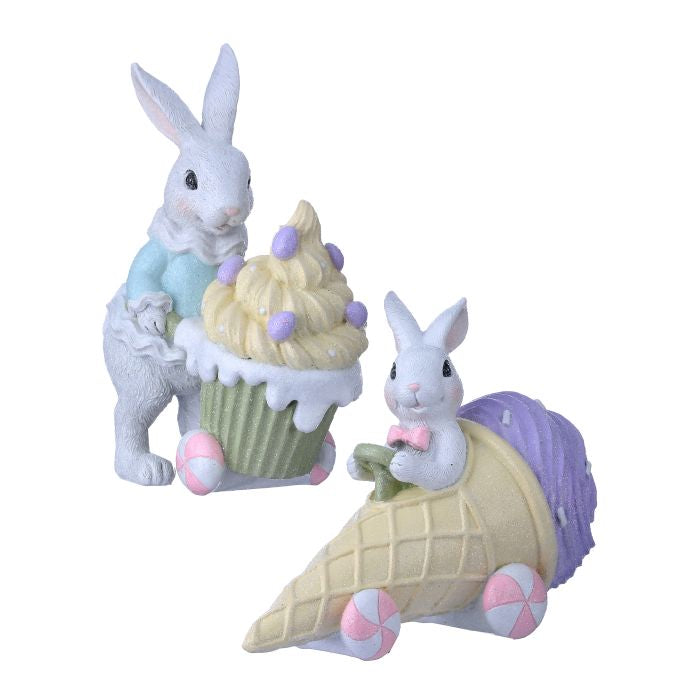 PRE-ORDER-Regency 7-8" Resin Sweets Bunny Ice Cream or Cupcake MT26186