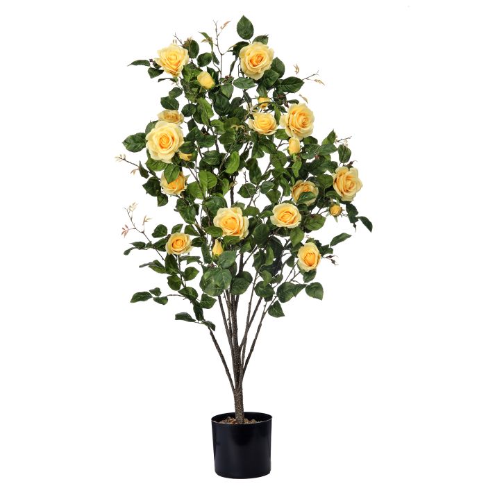 PRE-ORDER-Regency 48" Potted Yellow Rose Plant W/Bendable Stem MTF24688