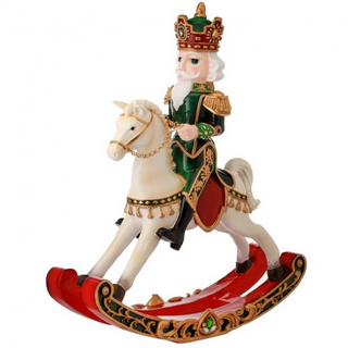 Traditional Christmas Royal Jeweled Nutcracker Rocking Horse MTX63724