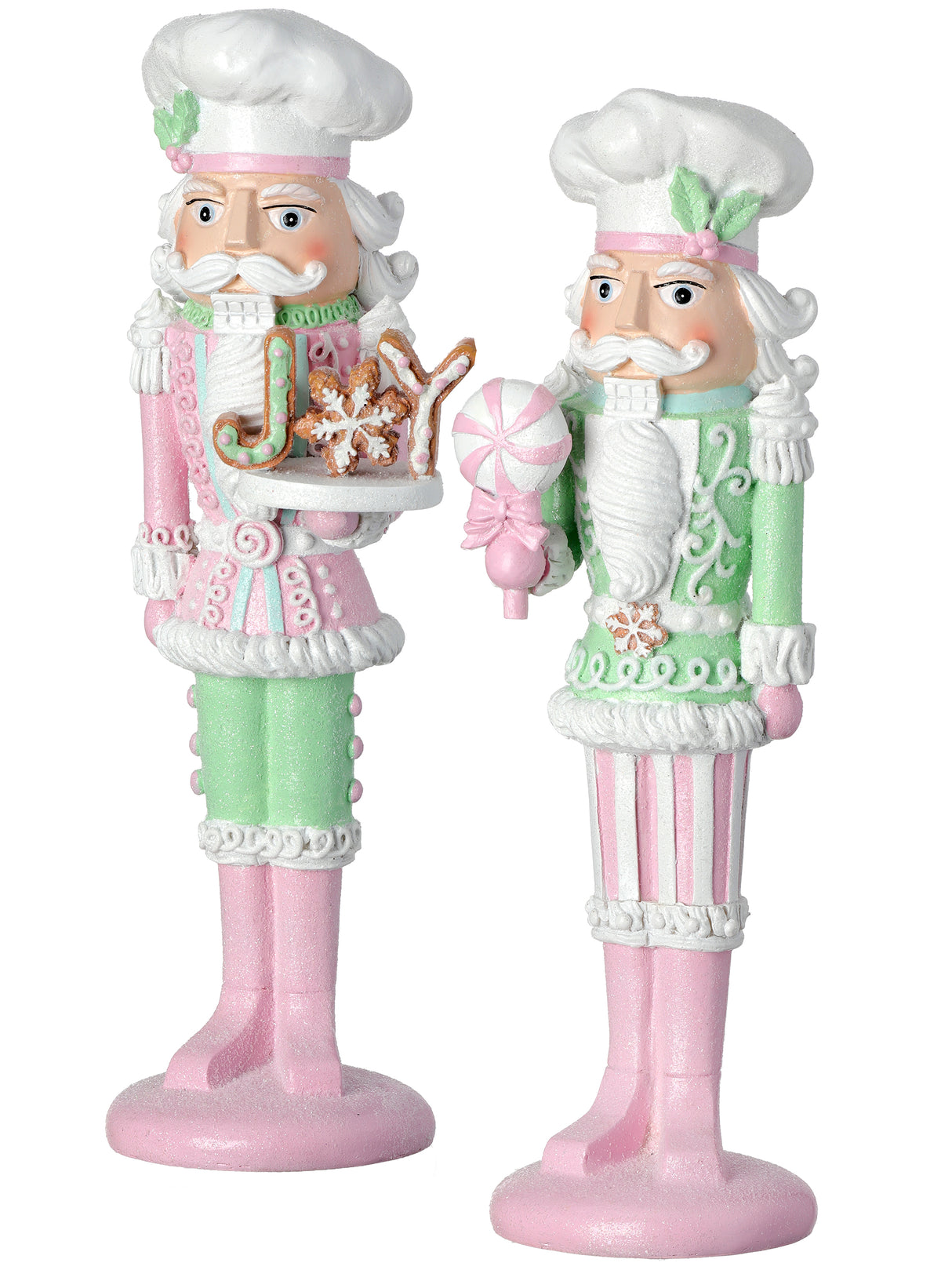 Regency 11.5" Pastel Nutcracker Soldier with Candy and Cookie Figure Set of 2