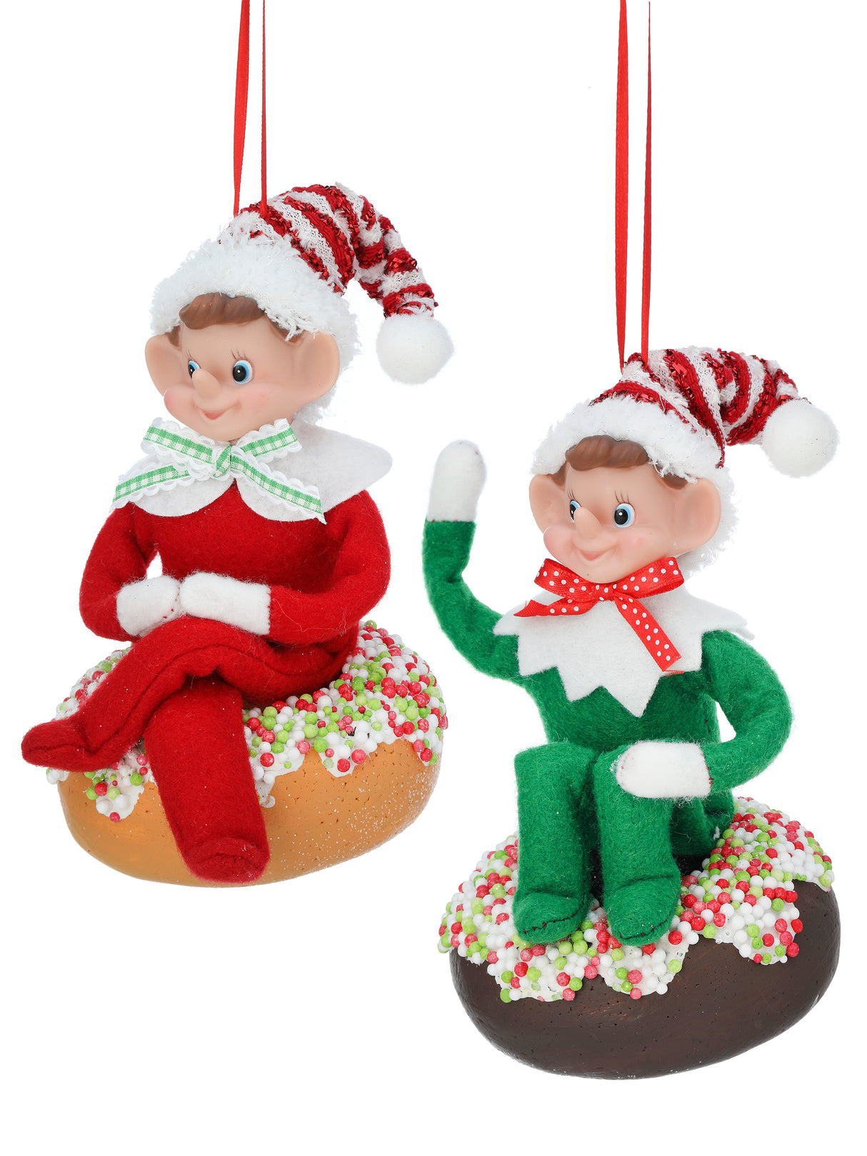 Regency 7" Elf with Doughnut Ornament Set Donut