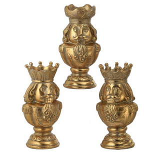 Gold Nutcracker Bust on Pedestal Set MTX72951