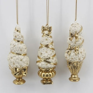 Pre-Order Resin Potted Topiary Ornament Set MTX77624-IvoryGold