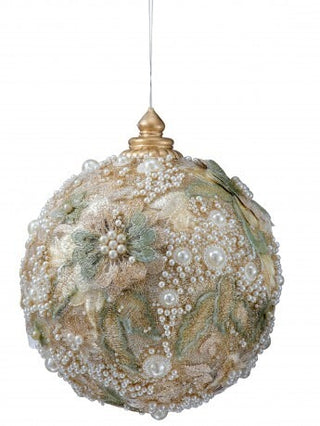 PRE-ORDER Victorian Embellished Pearl Glitter Ball Ornament MTX77720