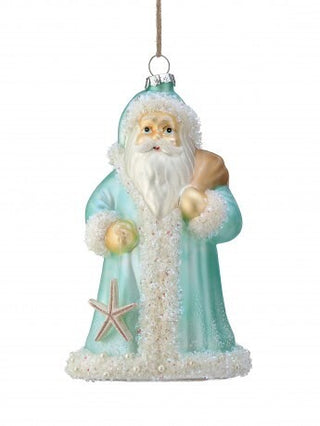 Pre-order Glass Coastal Santa Ornament MTX78187