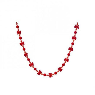 PRE-ORDER Red Flocked Bow Garland MTX78261