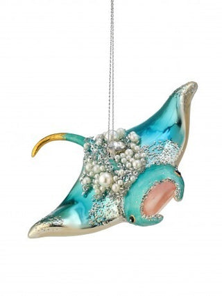 PRE-ORDER Glass Stingray w Pearls Ornament MTX78802