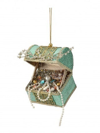 PRE-ORDER Glitter Sea Treasure Chest Ornament MTX79080-Aqua