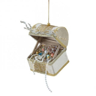 PRE-ORDER Glitter Sea Treasure Chest Ornament MTX79080-Ivory
