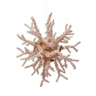 PRE-ORDER Jeweled Glitter Coral Ball Ornament MTX7908-Coral