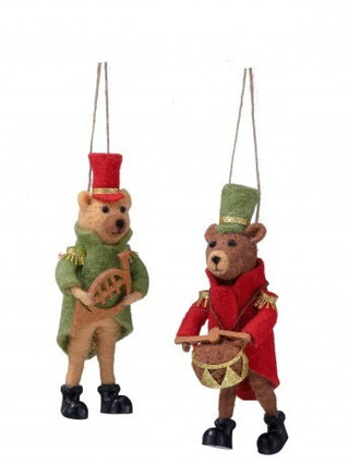 Pre-Order Felt Wool Caroling Bear Ornament Set MTX79431