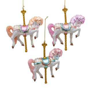 Pre-Order Noble Gems™ Glass Carousel Horse Ornament NB1892