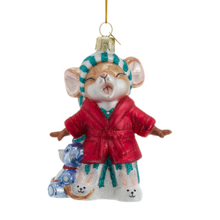 Pre-Order Noble Gems™ Glass Sleepy Mouse Ornament NBX0159