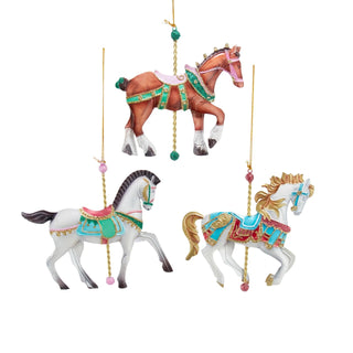 PRE-ORDER Carousel Animals Christmas Ornament Horses S4041