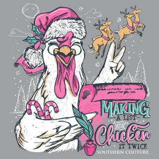 Classic Makin A List Chicken on Long sleeve Tee Shirt - Sport Grey