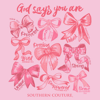 Pink God Says You Are with Bows Tee Shirt - Comfort Collection