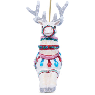 Cupid Reindeer Glass Ornament SDH20028-250