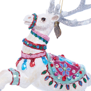 Cupid Reindeer Glass Ornament SDH20028-250