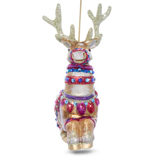 Leader of the Pack Reindeer Glass Ornament SDH20075-250