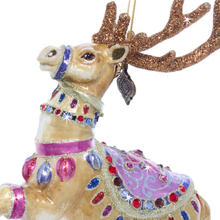 Prancer Reindeer Glass Ornament SDH2277-207