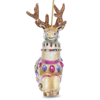 Prancer Reindeer Glass Ornament SDH2277-207