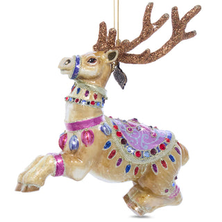 Prancer Reindeer Glass Ornament SDH2277-207