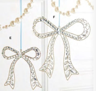 PRE-ORDER Raz 7.25" or 10.5" Clear Jeweled Coquette Bow Ornament 4513576/77