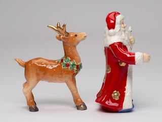 Christmas Fantasia White Dove Santa deer Salt & Pepper Shaker Set 10679