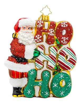 Pre-Order Christopher Radko 5.5" Merry Ho Ho Ho Santa Christmas Ornament 1022194