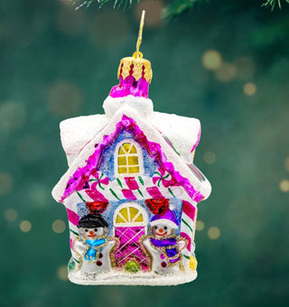 Pre-Order Christopher Radko 2.5" Gingerbread Candy Coated Cottage Gem Ornament 1022221