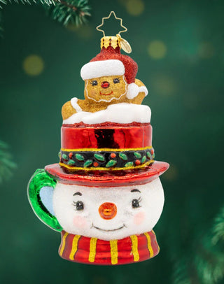 Pre-Order Christopher Radko 5.5" Hot Cocoa Delight Gingerbread Snowman Mug Ornament 1022386