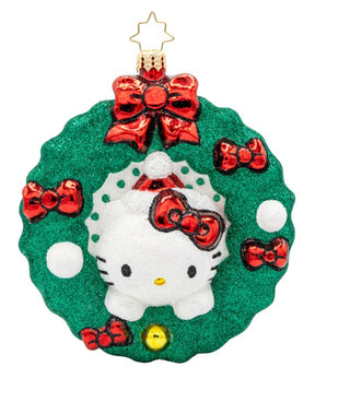Pre-Order Christopher Radko 5" Hello Kitty's Holiday Wreath Ornament 1022419