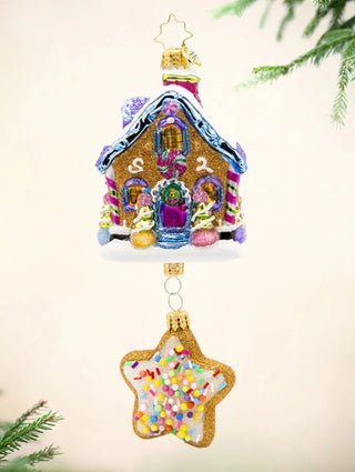 Pre-Order Christopher Radko 7" Sweet Beginnings Gingerbread House Dangle Ornament 1022462