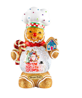 Pre-Order Christopher Radko 6" Jolly Ginger Baker Snowglobe Gingerbread Man 2013018