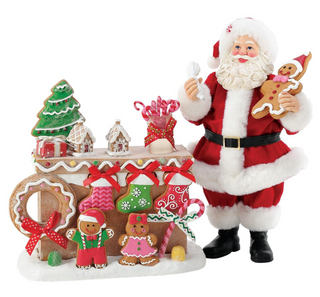 Department 56 "Ginger all the Way" Santa Gingerbread Bakery Stand