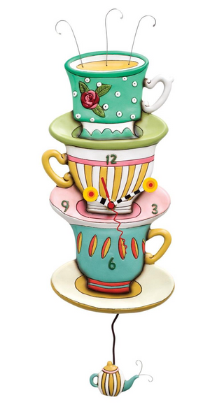 Allen Designs Whimsical Spot of Tea Clock