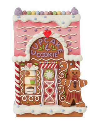Heartwood Creek "Baking Spirits Bright" LED Gingerbread Bakery House Figurine 6015519
