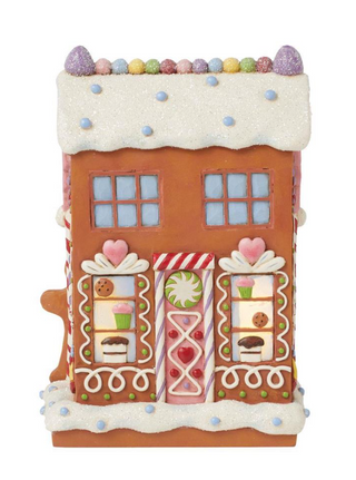 Heartwood Creek "Baking Spirits Bright" LED Gingerbread Bakery House Figurine 6015519