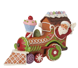 Heartwood Creek "Santa's On His Way" Gingerbread Santa Train Figurine 6015432