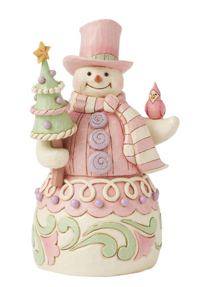 Heartwood Creek Pastel Snowman Figurine -Pastel Winter Wonders