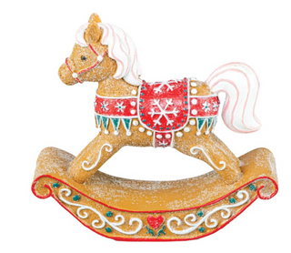 Gingerbread Rocking Horse Tabletop Figurine Decor 15473