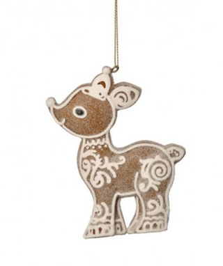 Resin Brown White Gingerbread Deer Ornament MTX76919