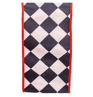 Harlequin Checks Dupion Fused Back Double Wire Ribbon IN1169