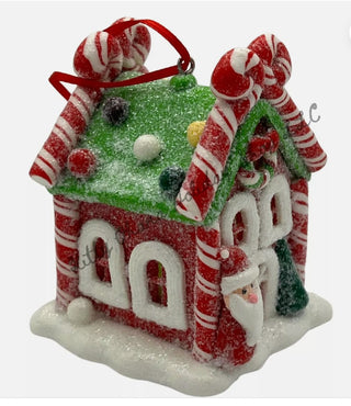 LED Sugared candy Gingerbread House Ornament Snowman Santa D2462