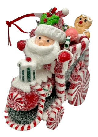 Peppermint Gingerbread Train Ornament with Santa Snowman Gingerbread D3629 Sweet Shoppe