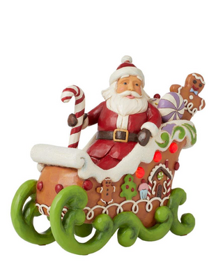 Heartwood Creek "Sharing Sweet Holiday Cheer" LED Gingerbread Santa Figurine 6015409