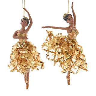 Pre-Order Ballet African American Ballerina In Gold Ornaments Set T3873