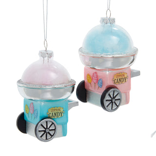 Pre-Order Glass Pink & Blue Cotton Candy Ornament Set T4041